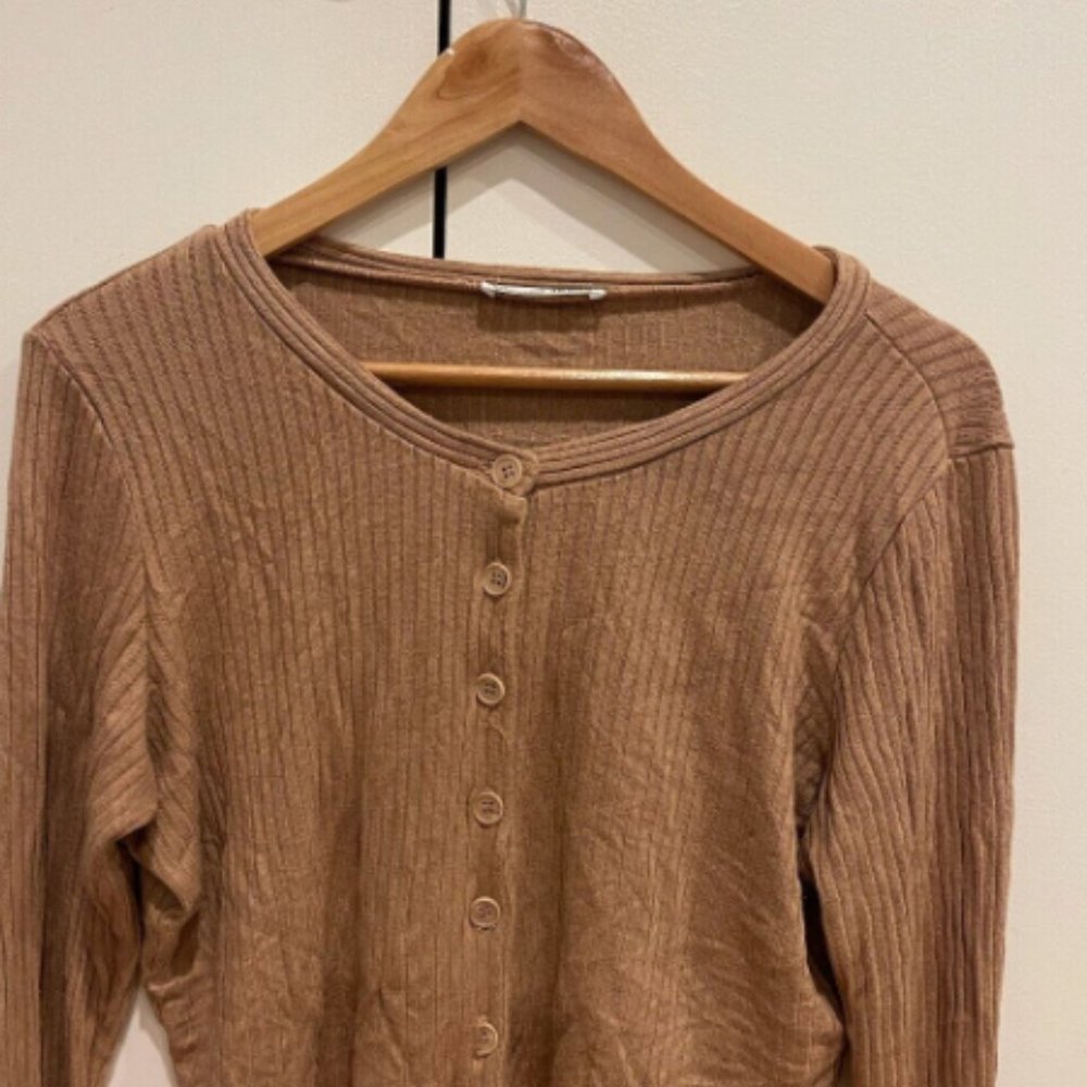 Reformation Beige Cardigan Large